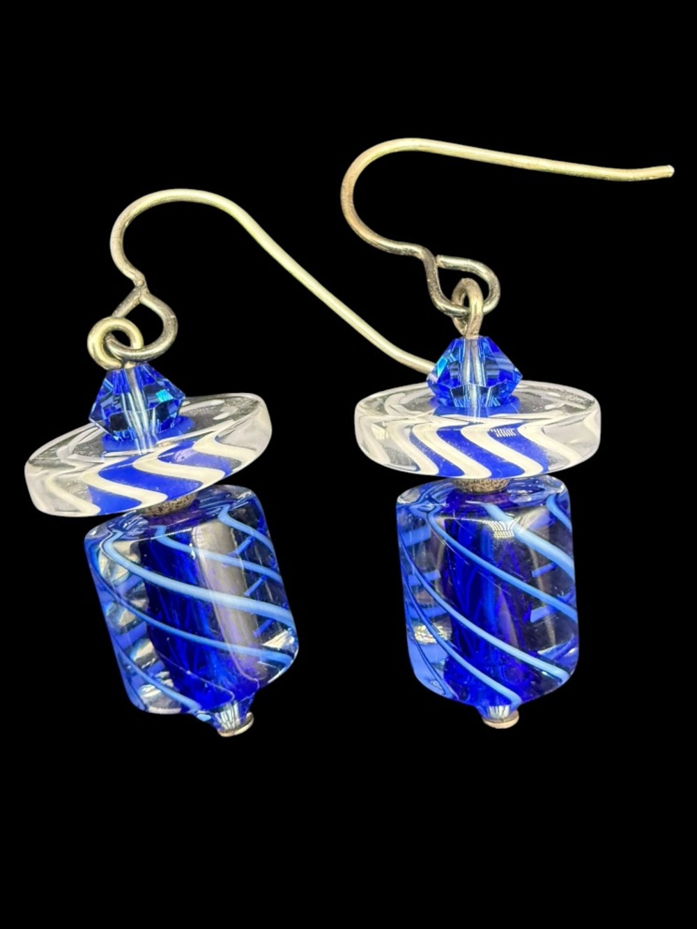 Blue Glass Drop Earrings - Handcrafted Women’s Jewelry